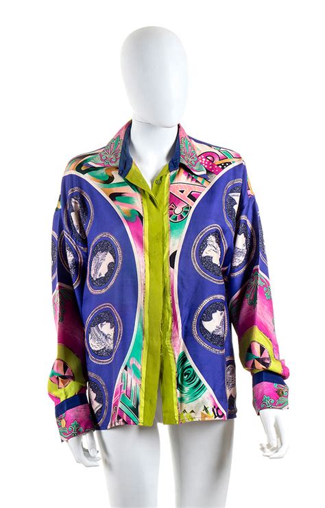 camicia seta versace rosa|Top Gianni versace in Seta Rosa taglia M International .